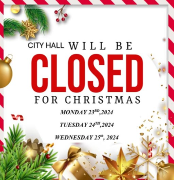 City Hall Closed for Christmas